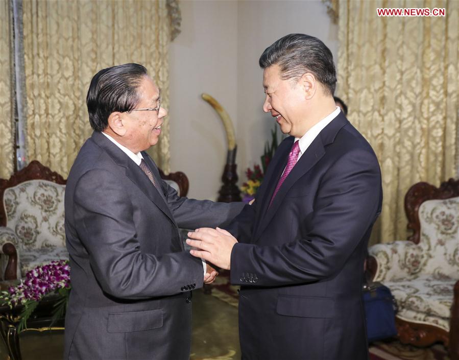 LAOS-CHINA-XI JINPING-FORMER LAO PRESIDENT-MEET