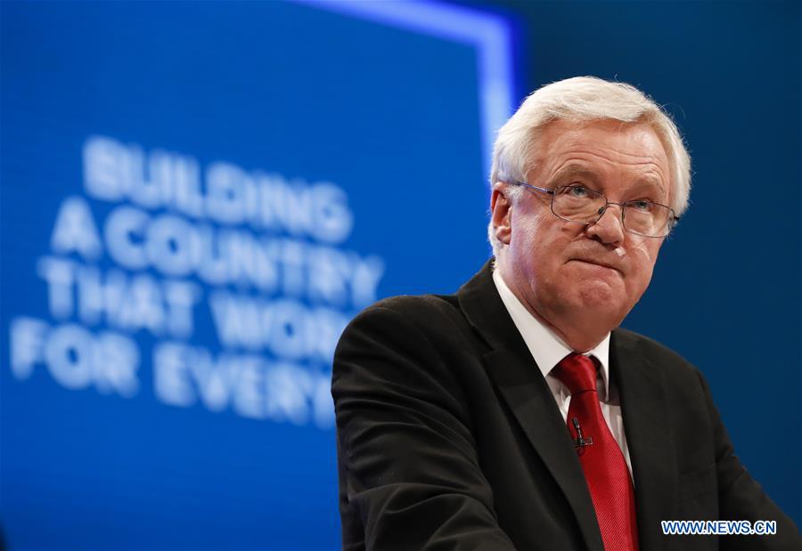 BRITAIN-MANCHESTER-CONSERVATIVE PARTY-ANNUAL CONFERENCE-BREXIT-DAVID DAVIS