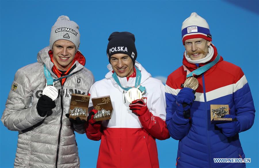 (SP)OLY-SOUTH KOREA-PYEONGCHANG-SKI JUMPING-MEN'S LARGE HILL INDIVIDUAL-MEDAL CEREMONY