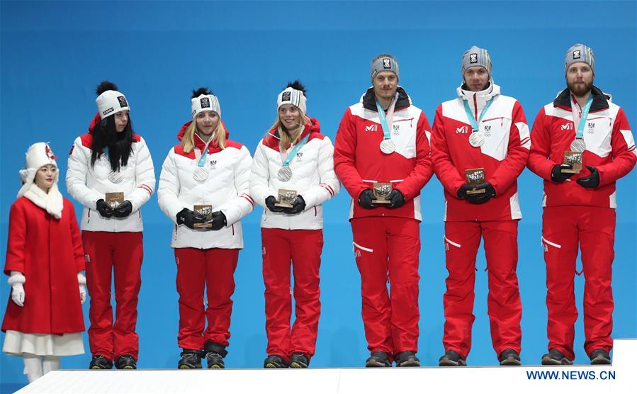 (SP)OLY-SOUTH KOREA-PYEONGCHANG-ALPINE SKIING-TEAM EVENT-MEDAL CEREMONY