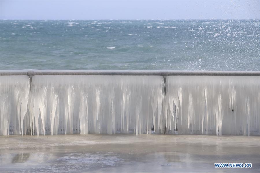 SWITZERLAND-GENEVA-LAKE LEMAN-ICICLES