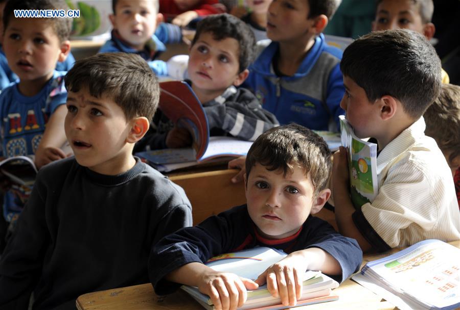 SYRIA-DAMASCUS-DISPLACED KIDS-EDUCATION