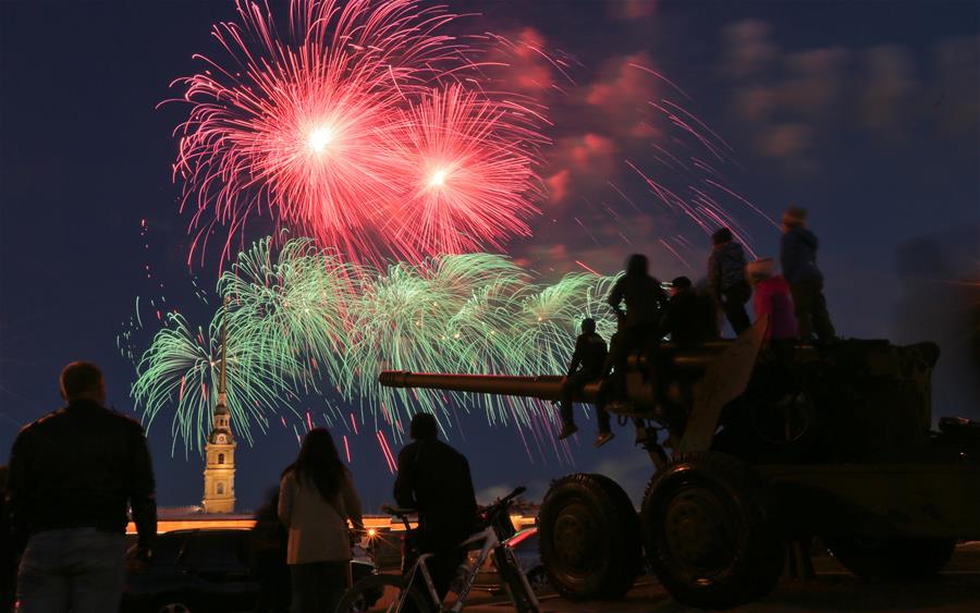 RUSSIA-ST. PETERSBURG-VICTORY DAY-FIREWORKS