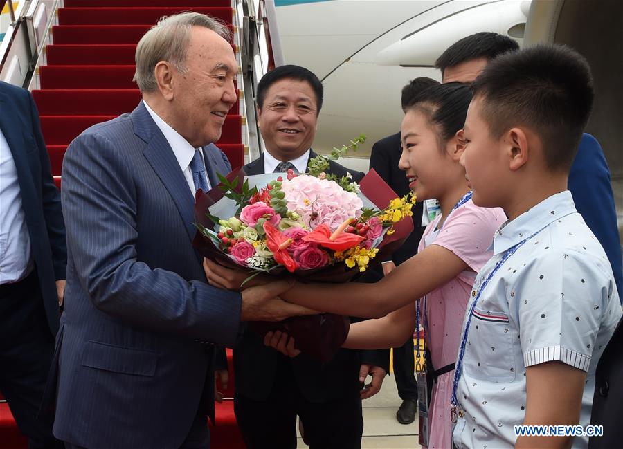 (SCO SUMMIT) CHINA-QINGDAO-SCO-KAZAKHSTAN-NURSULTAN NAZARBAYEV-ARRIVAL (CN)