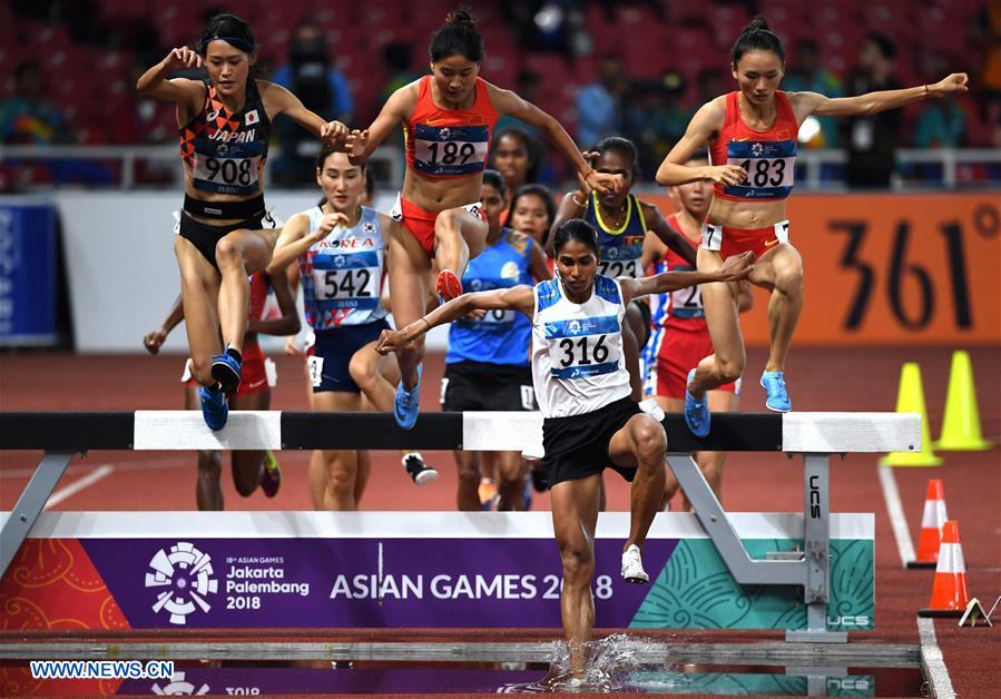 (SP)INDONESIA-JAKARTA-ASIAN GAMES-ATHLETICS-WOMEN'S 3000M STEEPLECHASE