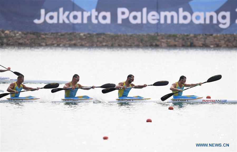 (SP)INDONESIA-PALEMBANG-ASIAN GAMES-MEN'S KAYAK FOUR 500M