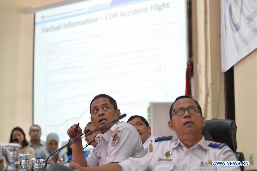 INDONESIA-JAKARTA-LION AIR JT610 CRASH-INVESTIGATION REPORT-PRESS CONFERENCE