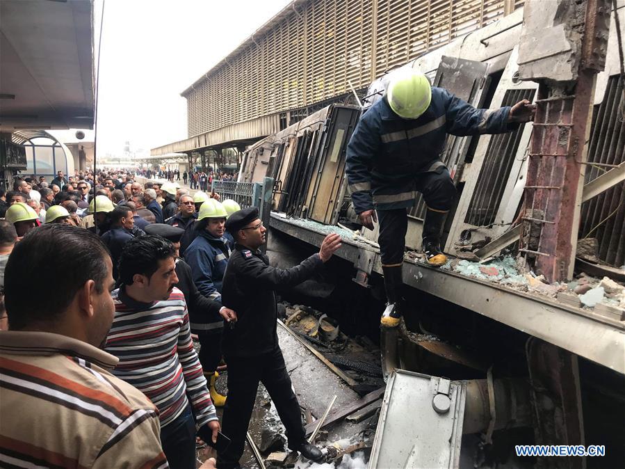 EGYPT-CAIRO-TRAIN STATION-FIRE