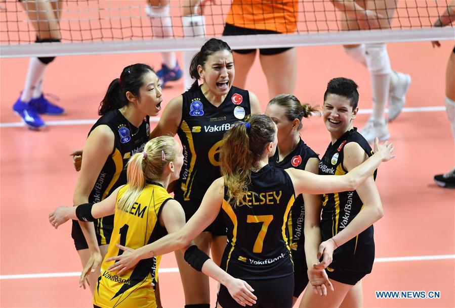 (SP)TURKEY-ISTANBUL-VOLLEYBALL-TURKISH WOMEN'S LEAGUE-VAKIFBANK VS ECZACIBASI