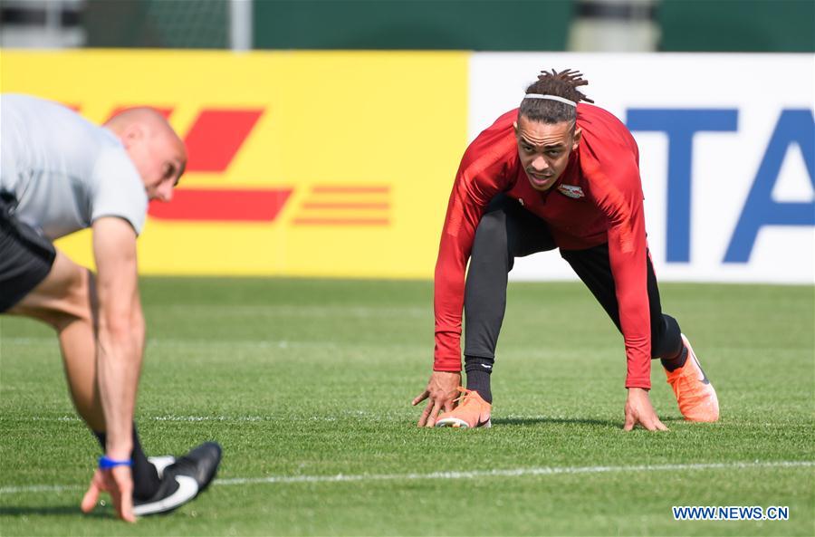 (SP)GERMANY-BERLIN-SOCCER-GERMAN CUP-LEIPZIG VS BAYERN MUNICH-PREPARATIONS