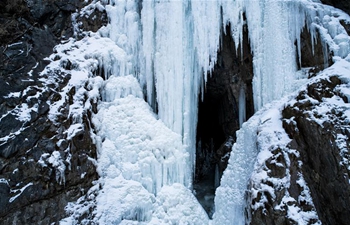 Winter scenery of Beishan national forest geological park in NW China