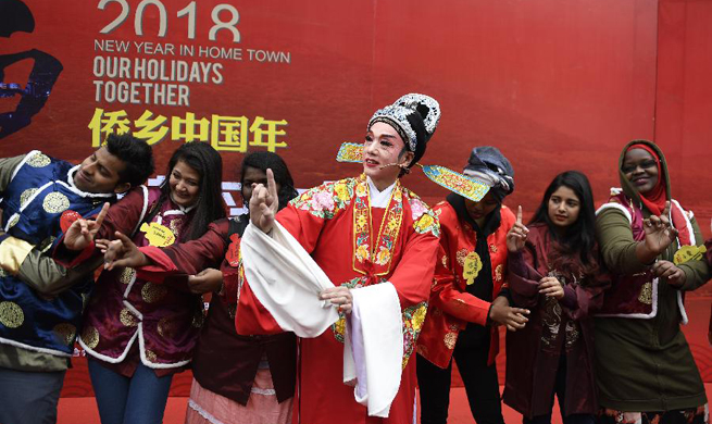 Foreigners take part in event greeting Spring Festival in China's Zhejiang