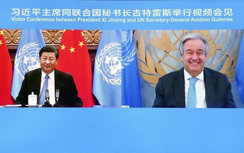 Xi, UN chief hold videoconference