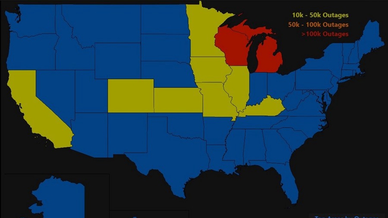 Storms leave over 510,000 without power in central U.S.