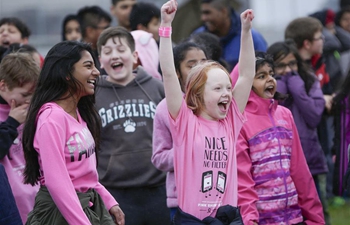 Pink Shirt Day flash mob event held in Vancouver, Canada